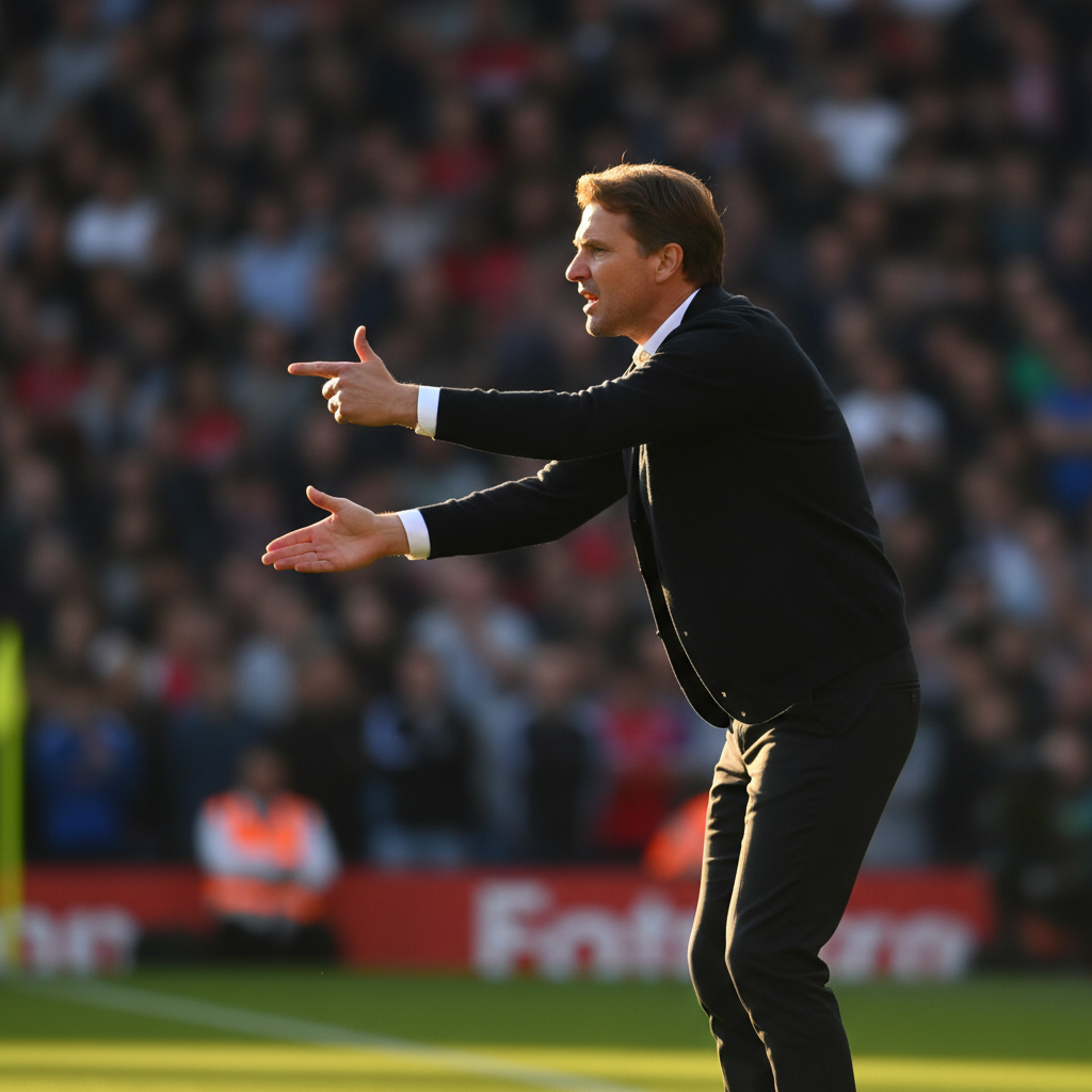 Andoni Iraola HLV Bournemouth chỉ đạo chiến thuật trên đường biên Vitality Stadium
