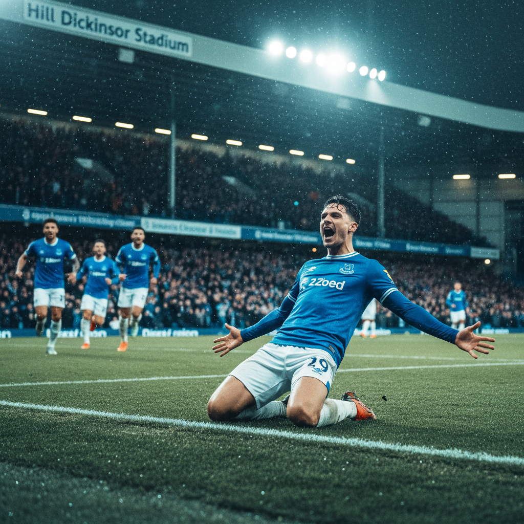 Beto Everton ghi bàn tại Hill Dickinson Stadium