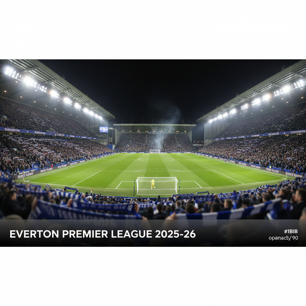 Everton Premier League 2025-26 - Hill Dickinson Stadium đêm thi đấu
