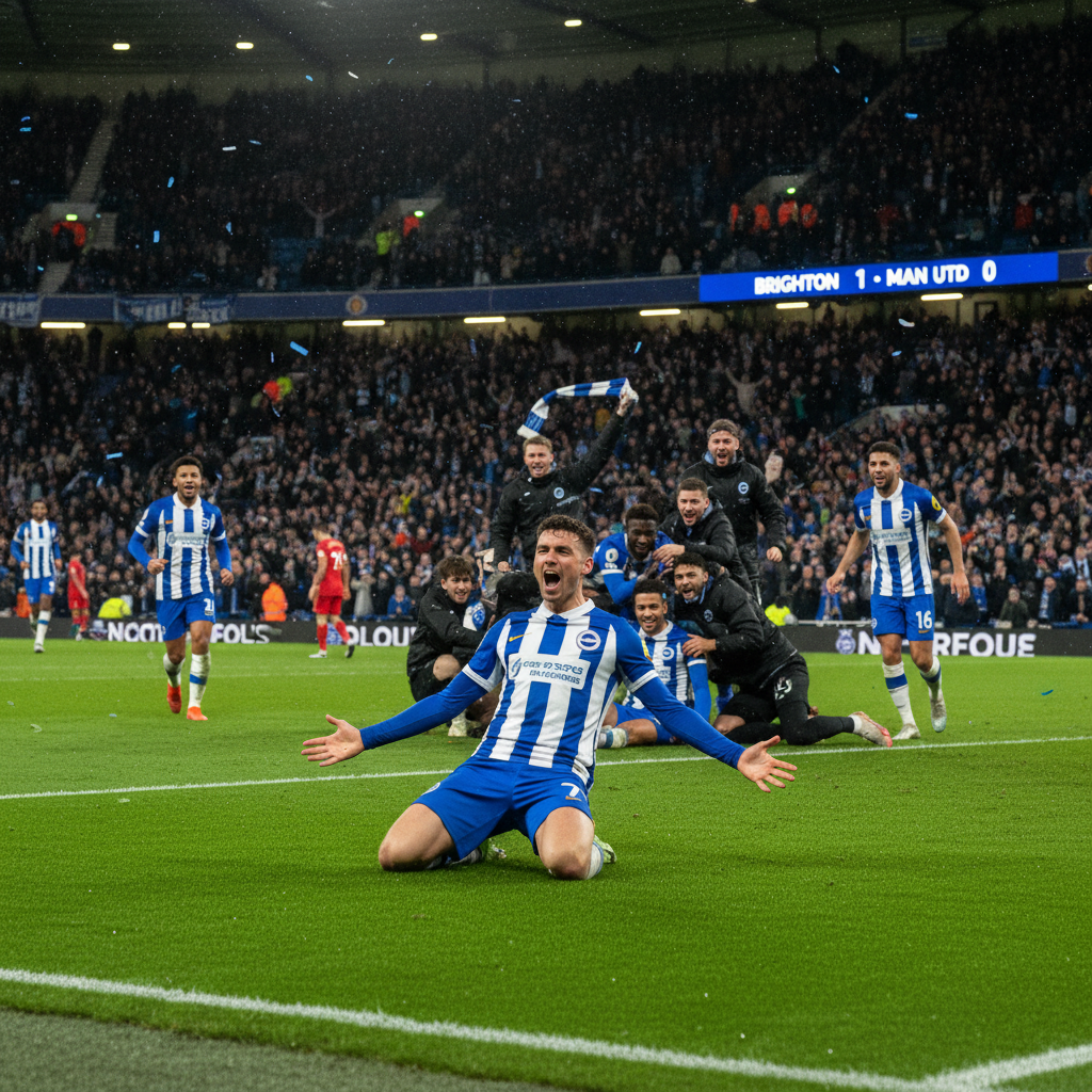 Brighton ăn mừng bàn thắng tại Amex