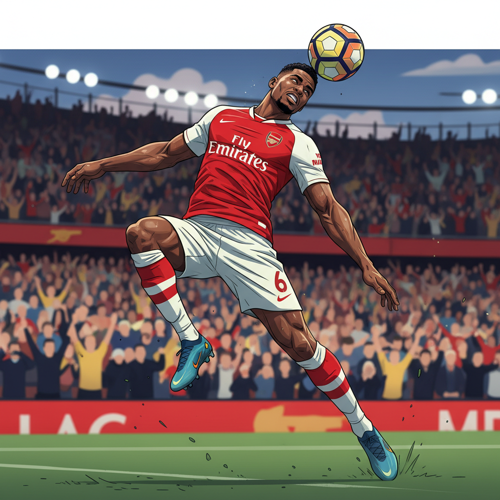 Gabriel Magalhaes Arsenal trung ve header clearance 2025-26