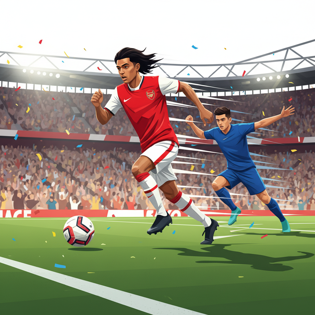 Gabriel Martinelli dribble toc do cao canh trai Arsenal