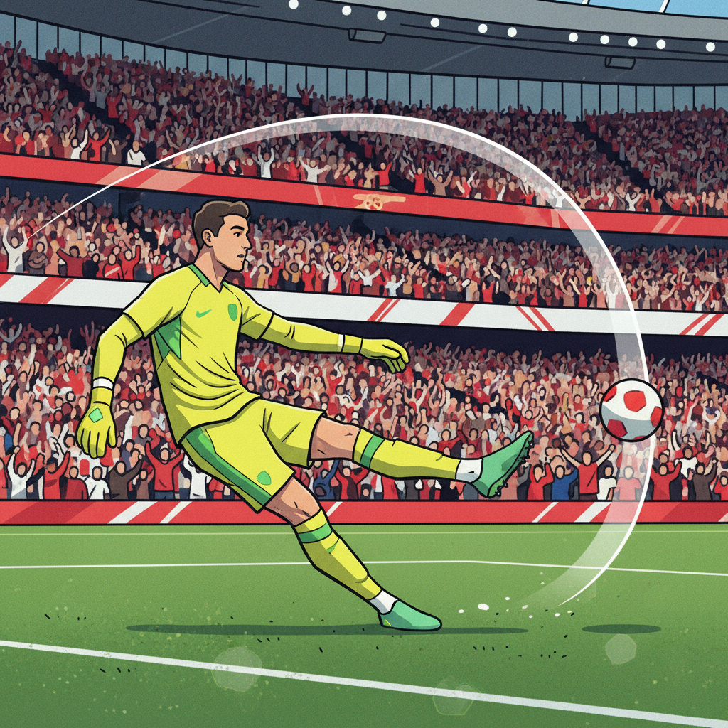 David Raya Arsenal goalkeeper distribution pass